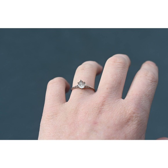 Rough Diamond Engagement Ring Classic Quartz Sterling Silver unique alte… - Picture 2 of 3